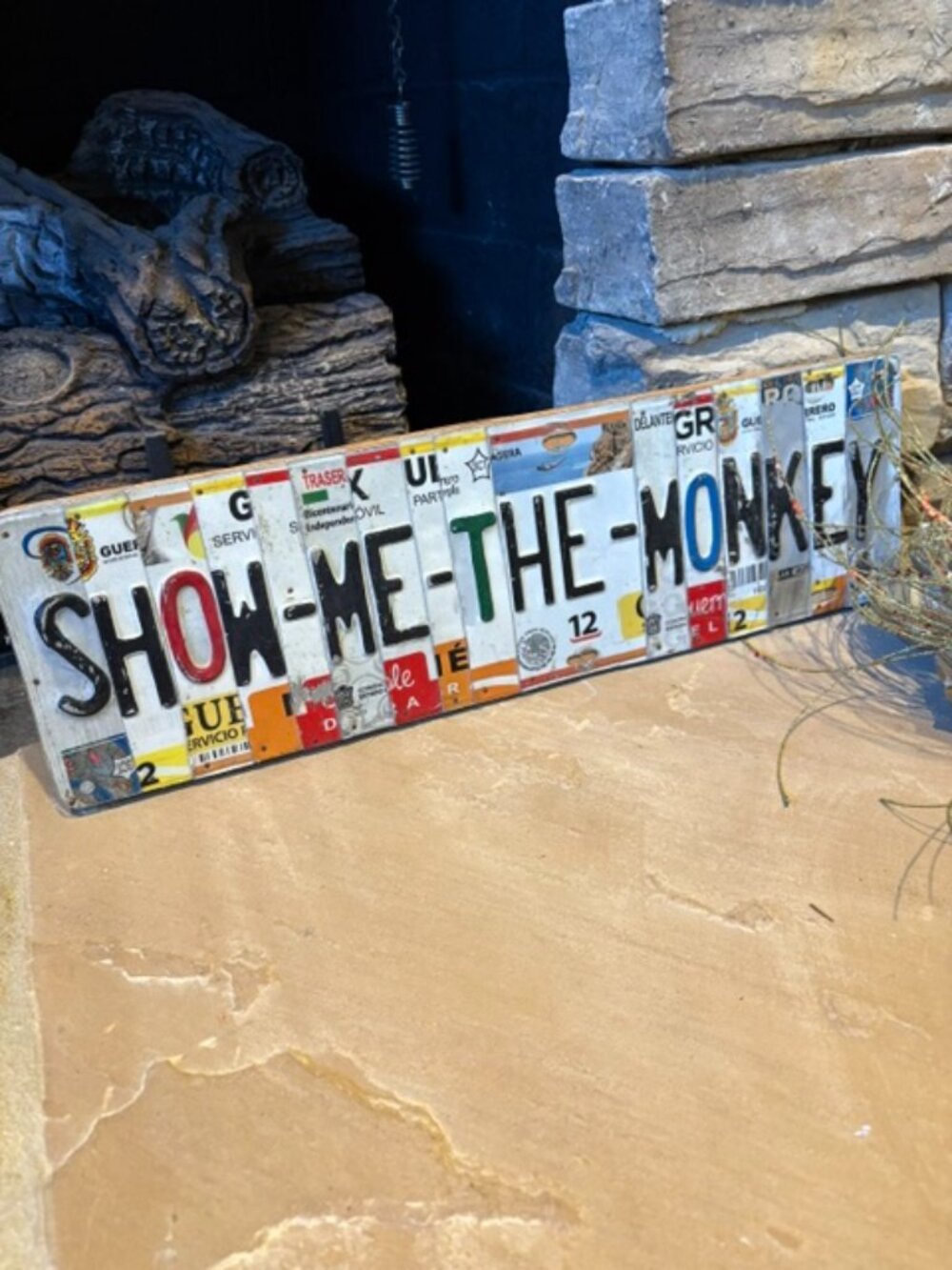 Show Me the Monkey Mexican Genuine License Plate Art Sign Folk Art Handmade